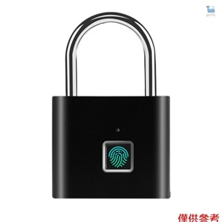 指紋掛鎖帶 USB 充電超輕智能安全電子鎖,適用於門、抽屜、櫥櫃、手提箱、自行車