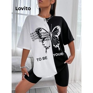 Lovito 女式休閒動物圖案T恤 LNL43069