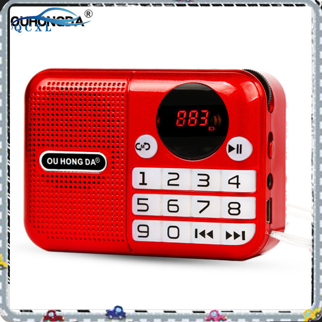 Kk-191 迷你收音機音箱 Mp3 音樂播放器多功能便攜式錄音機內置可充電電池