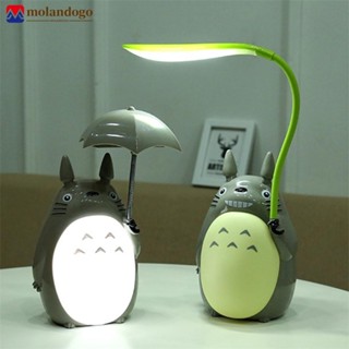 Molandogo 創意小夜燈 LED 卡通龍貓造型燈 USB 可充電閱讀檯燈兒童家居裝飾 D3H8
