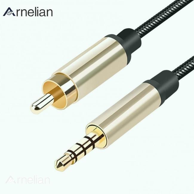 Arnelian 數字同軸音頻視頻電纜高清電視立體聲 Spdif Rca 到 3.5 毫米公插孔插頭線用於電視放大器
