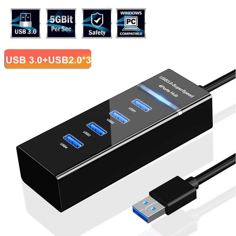 USB2.0HUB 4端口3.0分線器 3.0集線器hub擴展器 汽車USB擴展器 極速usb電腦分線器