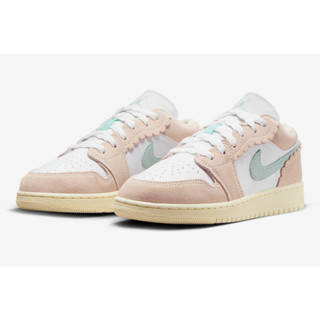 特價 AIR JORDAN 1 LOW SE GS 粉色 波浪紋 麂皮 女鞋 DZ5356-800