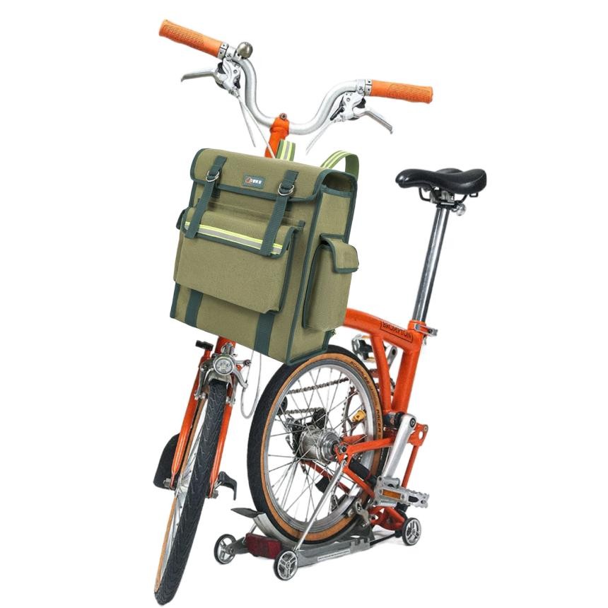 Litepro 自行車前包大容量多功能工具背包厚帆布耐磨便攜包適用於 Brompton/Dahon 包