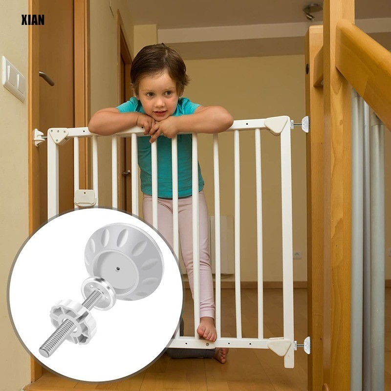 1 件裝壓力安裝嬰兒門螺紋主軸桿 M10 步行通門壁杯護罩安全門螺絲螺栓套件,適用於嬰兒安全門寵物狗門樓梯門