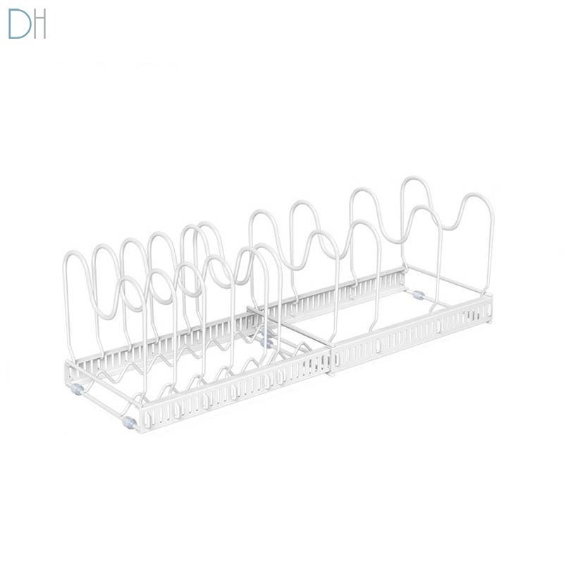 【現貨】多功能鐵藝置物架 家用檯面可摺疊鍋蓋碗碟收納架 伸縮鍋蓋架 廚房Dhome