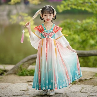 2023韓服夏裝女童新款短袖兒童女童