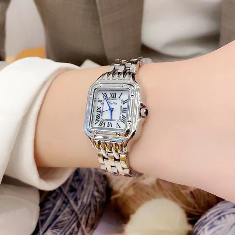 scottie詩高迪方形手錶小方表品牌羅馬實心鋼帶時尚防水一件代發