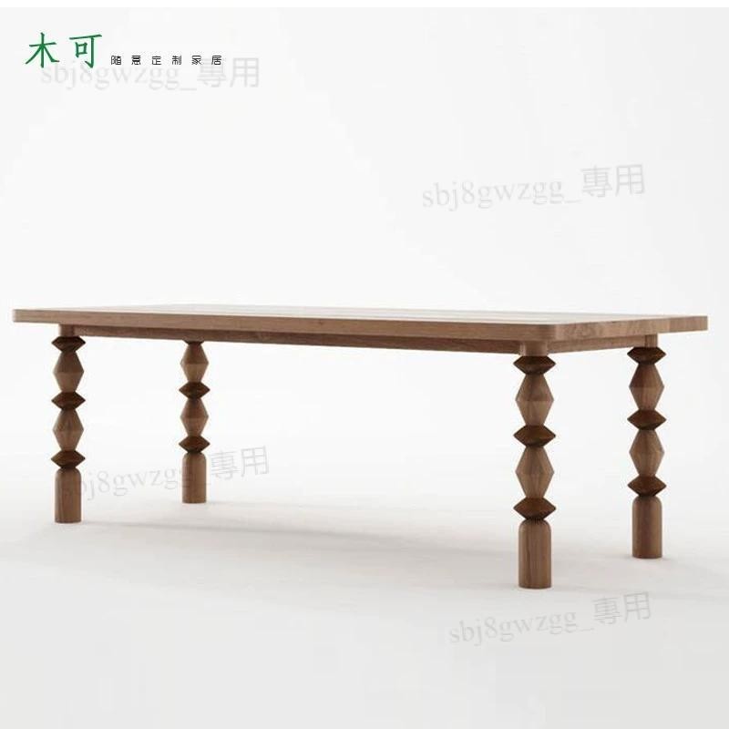 【可開發票】美式實木餐桌復古創意家用辦公桌長桌工作台書桌長條桌法式餐桌