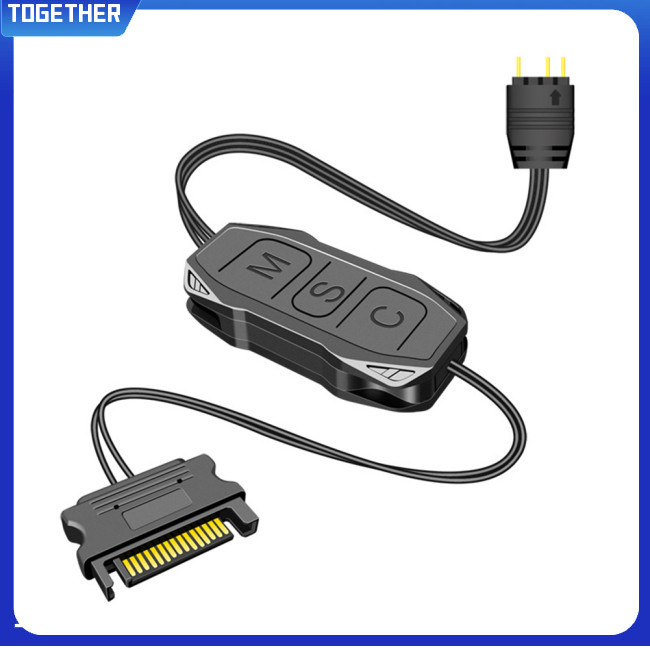 Toge Argb 迷你控制器,加長電纜廣泛兼容性 5v 3 針轉 SATA 電源 RGB 同步控制器