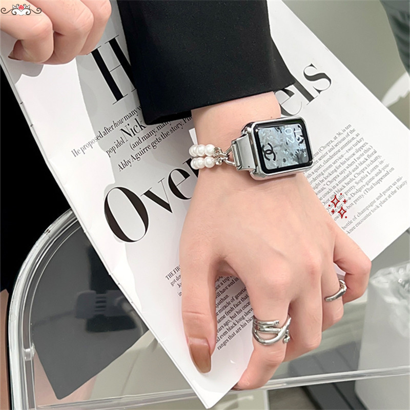 珍珠手鏈式錶帶 新品小米8pro錶帶 小米8pro金屬錶帶 小米手環8Pro手鏈式錶帶 金屬INS風創意高級女款錶帶