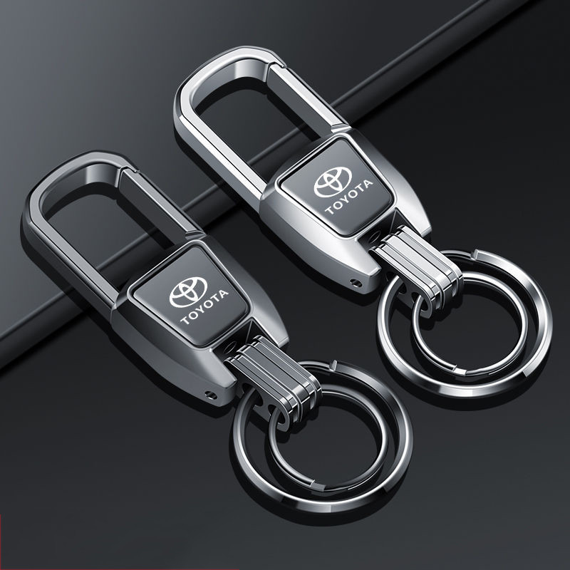 金屬汽車標誌鑰匙扣鑰匙圈吊墜配件適用於豐田皇冠普銳斯 GT86 HighLander Previa Alphard Si