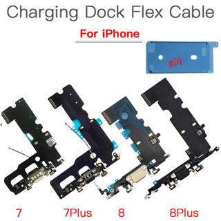 USB 充電埠 Flex 適用於 iPhone 7 7Plus 8G 8 Plus 充電器底座連接器，帶麥剋風柔性電纜