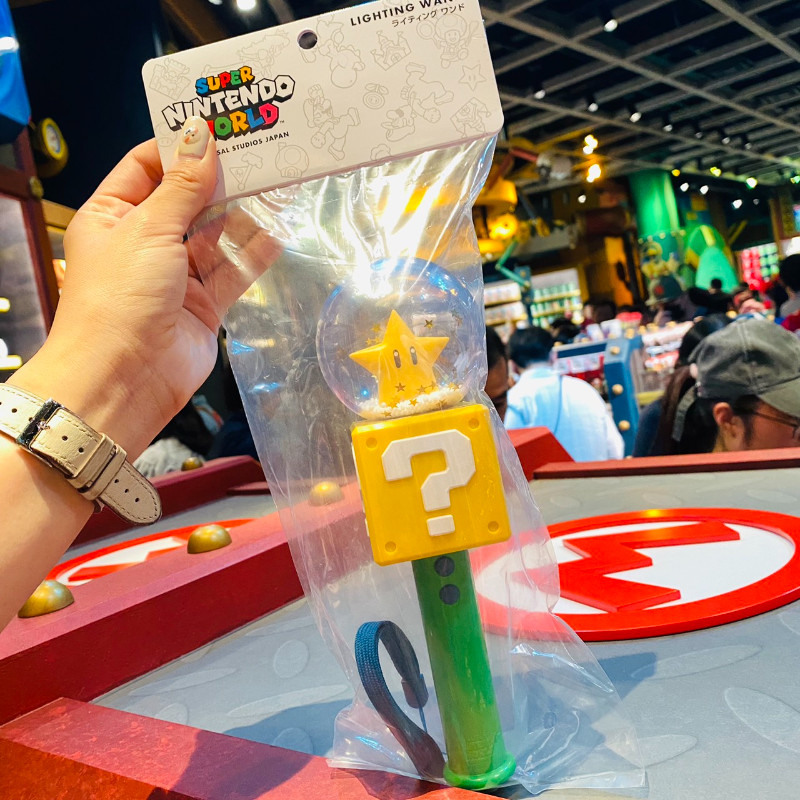 （現貨在台）環球影城USJ 瑪利歐Mario 無敵星星問號磚塊發光魔杖玩具