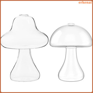 Erkenai 蘑菇設計玻璃花盆辦公桌裝飾花瓶水晶架家居裝飾
