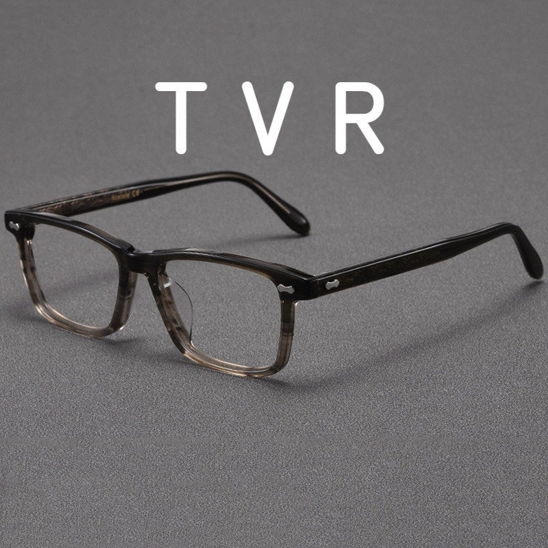【TOTU眼鏡】TVR日本手工增同款玳瑁眼鏡素顏方框漸茶色純鈦眼鏡架板材鏡框
