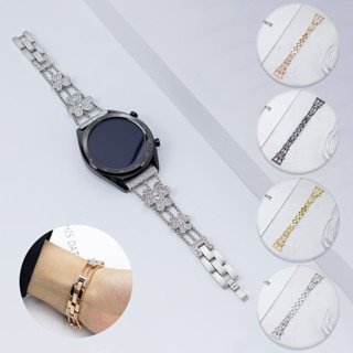 SAMSUNG 幸運四葉草鑽石錶帶 22 毫米金屬手鍊兼容三星 Galaxy Watch 6 經典 47 毫米齒輪 s3