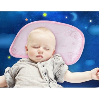 夏季嬰兒冰絲繡花定型枕頭 寶寶兒童卡通涼枕