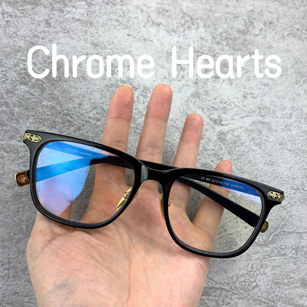 【TOTU眼鏡】醋酸纖維眼鏡 金屬框眼鏡 Chrome Hearts 克羅星 新款眼鏡架 復古板材黑框帶鼻託男女大框近視