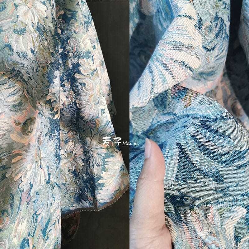 ≈復古油畫布料≈現貨 原創 復古 藝文向日葵外套 布料 手工diy服裝秋冬時尚 印花  油畫  材質