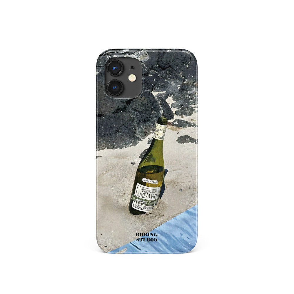 海邊沙灘小眾歐美酒瓶適用於蘋果IPhoneX/12/13pro/14pro/15菲林手機殼imd矽膠軟殼小米華為潮流