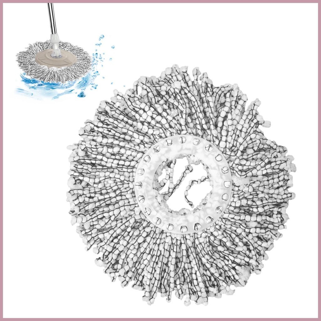 旋轉拖把頭纖維旋轉拖把頭旋轉拖把頭圓形拖把替換頭清潔硬地板廚房地板 wsdtw