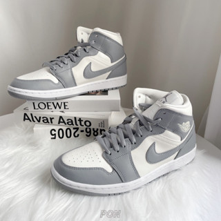 特價 Air Jordan 1 Mid ”Grey Sail” 灰白 奶油 中筒 AJ1 女鞋 BQ6472-115