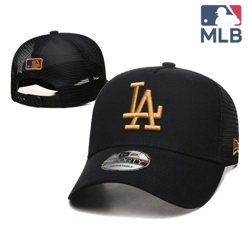 帽子成人洛杉磯道奇隊棒球帽男式女版 MLB 9forty 網眼卡車司機帽高爾夫帽刺繡可調整帽子