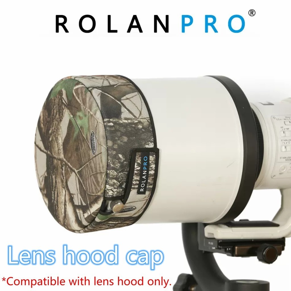 Rolanpro 單反鏡頭遮光罩長焦鏡頭遮光罩迷彩罩適用於佳能尼康 300/400/500/600/800 鏡頭遮光罩蓋