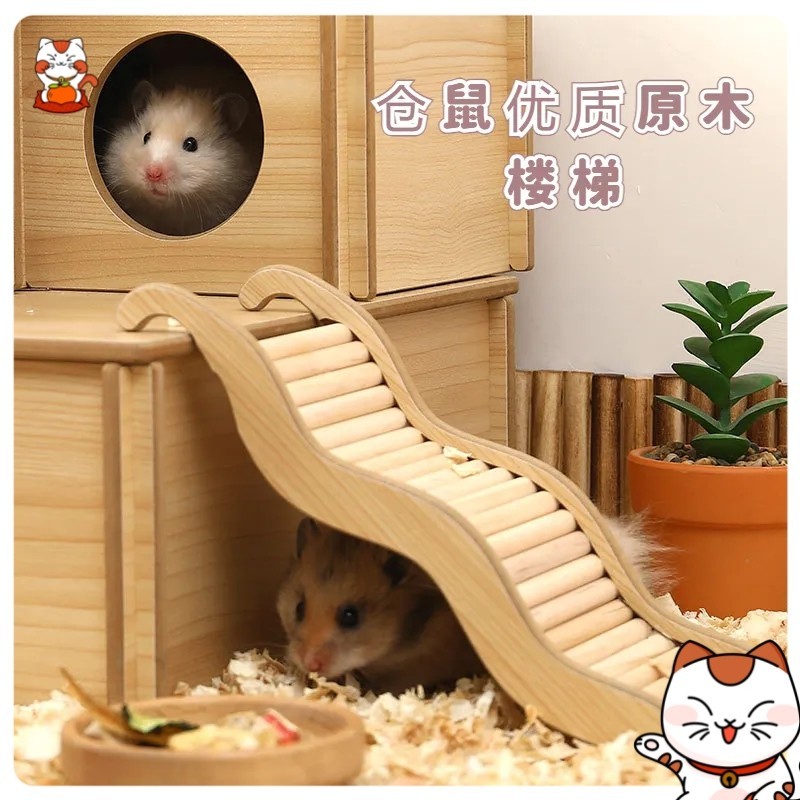 新品熱銷 波浪 樓梯 甄選優質原木 倉鼠玩具 波浪 樓梯 木製玩具樓梯 倉鼠傢具 倉鼠造景 寵物用品