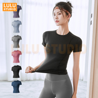 LULU【速乾運動上衣】瑜伽服 緊身運動短袖 修身顯瘦 速乾排汗 瑜伽短袖 健身服 瑜珈短袖 瑜珈服 慢跑衣 跑步排汗衣