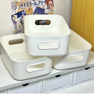 日式收納盒 白色無印風 桌上收納 廚房收納 浴室收納 桌麵收納盒 抽屜收納盒 塑膠籃 收納籃 置物盒