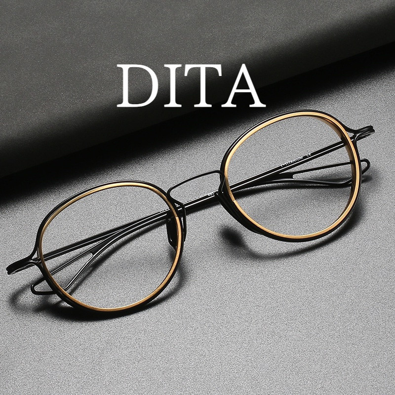 【Ti鈦眼鏡】Dita純鈦眼鏡框 女款 時尚DTX100 復古眼鏡 橢圓形大框眼鏡 可配近視眼鏡男