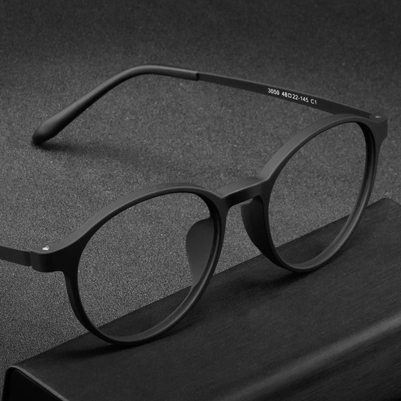 時尚圓形TR90眼鏡框  超彈鈦合金非近視眼鏡超輕舒適非近視眼鏡