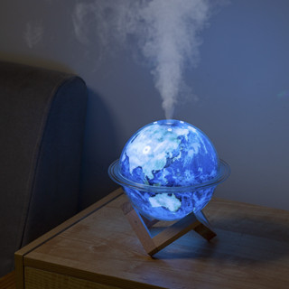 星球加濕器兩檔噴霧自動斷電LED七彩夜燈傢用細膩大霧量USB加濕器 ZVA3