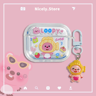 可愛的鯛魚燒Loopy無線藍牙耳機保護殼相容 Airpods 1 2 Pro Pro2 Air Pods 3 透明耳機殼