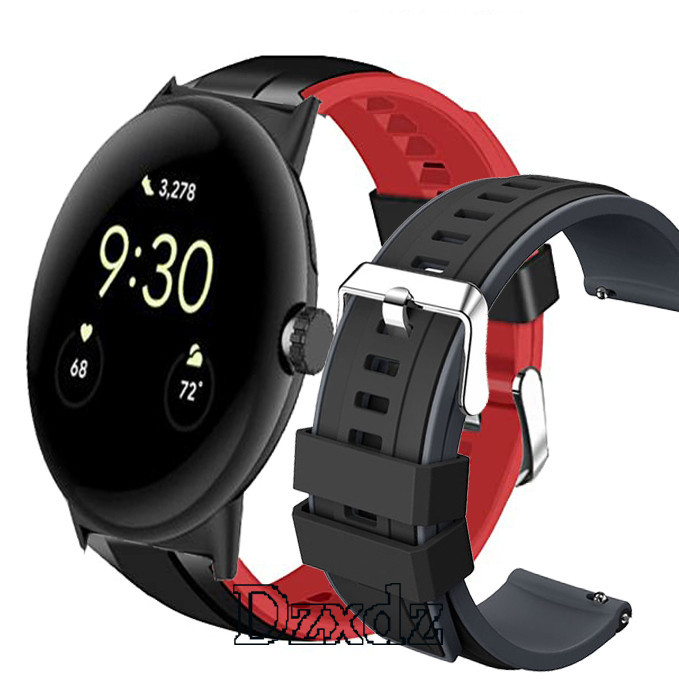 Google Pixel Watch 2 Watch2 錶帶 硅膠 錶鏈 腕帶 雙色 谷歌智慧手錶2 硅膠錶帶 錶鏈腕帶