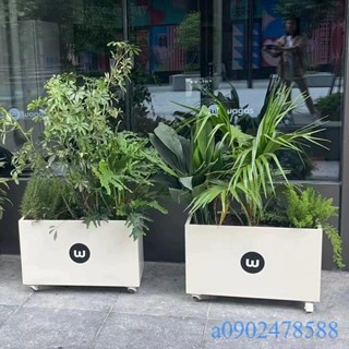 附發票~ 種植箱 戶外花盆 定製鐵藝戶外花箱 綠化花壇帶萬向輪 奶茶店咖啡廳外擺隔斷移動花槽