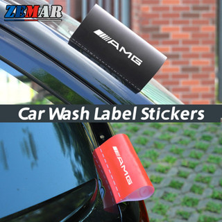 梅賽德斯奔馳 AMG 汽車標誌清洗標籤樣式貼紙汽車後備箱裝飾貼紙 PVC 汽車時尚創意裝飾適用於 EQE EQC W20