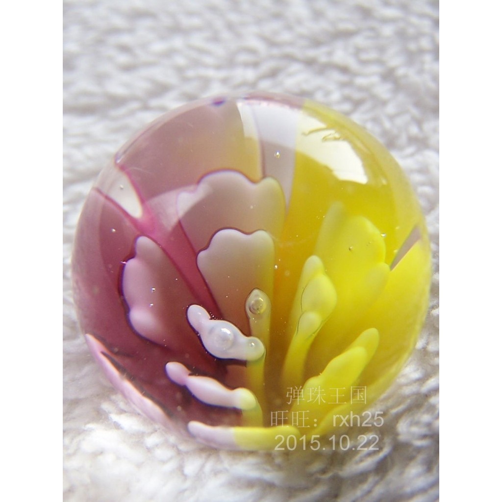 炫美玻璃珠雙色25mm精彩球A款  玻璃彈珠玻璃球心儀禮物收藏波子