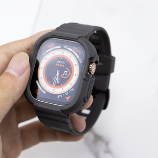 Spigen 矽膠錶殼和錶帶橡膠蓋手鍊兼容 Apple Watch ultra2 49/40/41/42/45/38mm