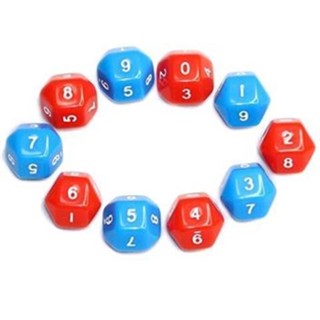 NGRQ 【現貨】彩色0-9數字色子多面篩子十面骰子兒童玩具配件數學教學早教教具