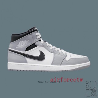 特價 NIKE AIR JORDAN 1 MID 菸灰 黑勾 男 灰 554724-078