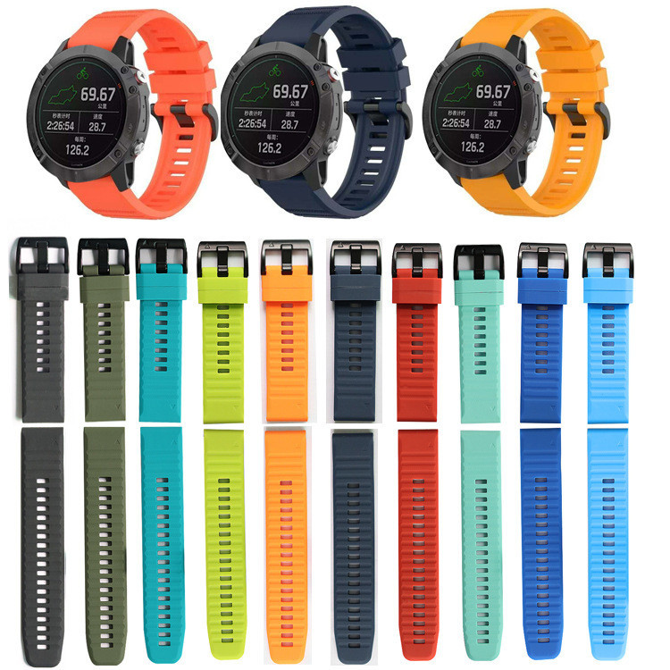 適用 Garmin 佳明 fenix7 7X fenix6 6X fenix5 5X快拆矽膠錶帶 替換錶帶