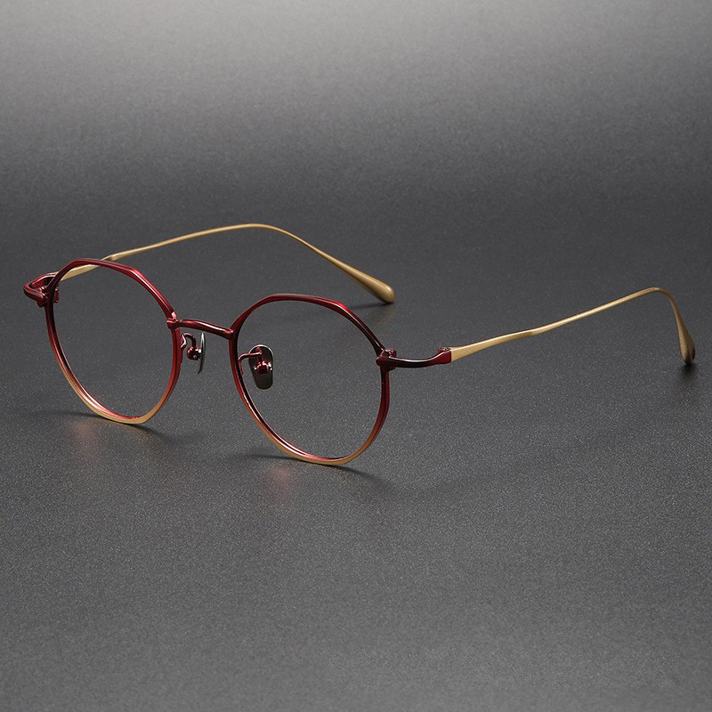 bagua時尚復古全框不規則眼鏡女 多邊形眼鏡框男 眼鏡框純鈦