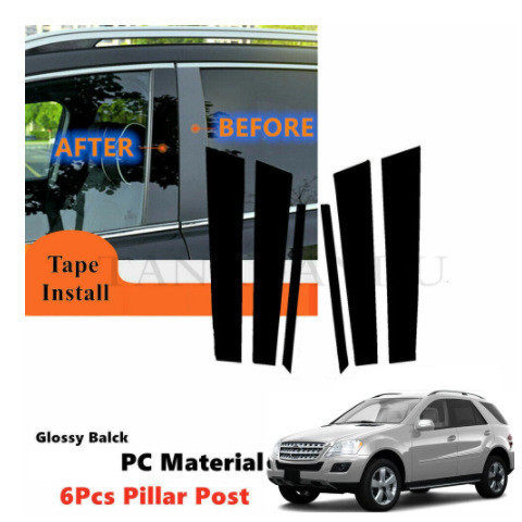 汽車百貨 Benz 中柱貼 適用於賓士 ML 級 ML350 ML450 2006-2011 W164 6件車窗飾條中柱