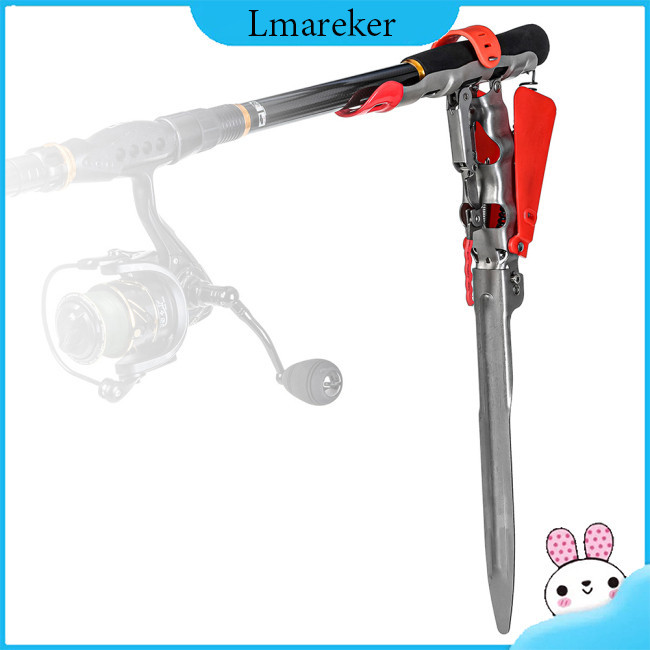 Lmareker 釣魚竿支架帶自動雙彈簧桿支架鉤固定器可調節高靈敏度釣竿支架