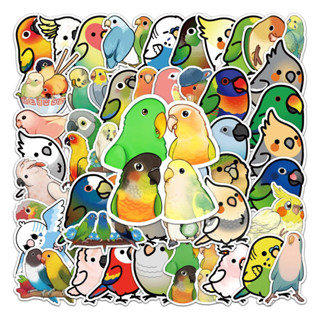 50pcs 鸚鵡行李箱兒童創意潮流塗鴉 防水旅行箱筆電裝飾貼紙