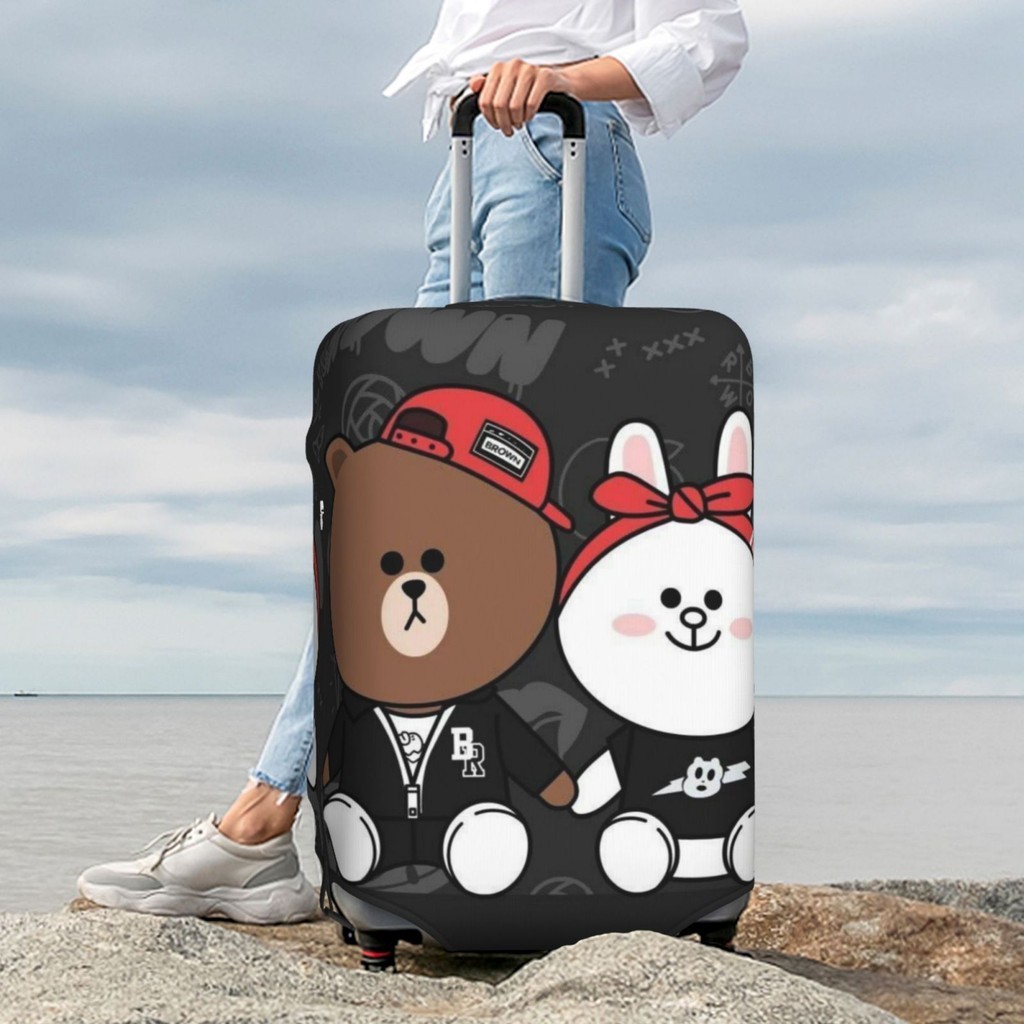 Line Friends 旅行箱保護套彈性保護可水洗行李套適用於 18-32 英寸