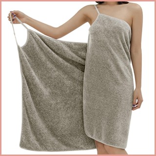 淋浴浴巾可穿戴女士柔軟吊帶毛巾吸水浴裙加厚毛巾速乾身體裹身水療瓶